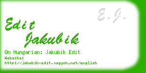 edit jakubik business card